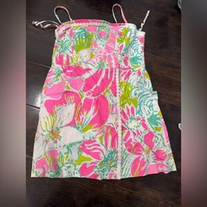 Lilly Pulitzer Pink Green White Floral Mini Dress